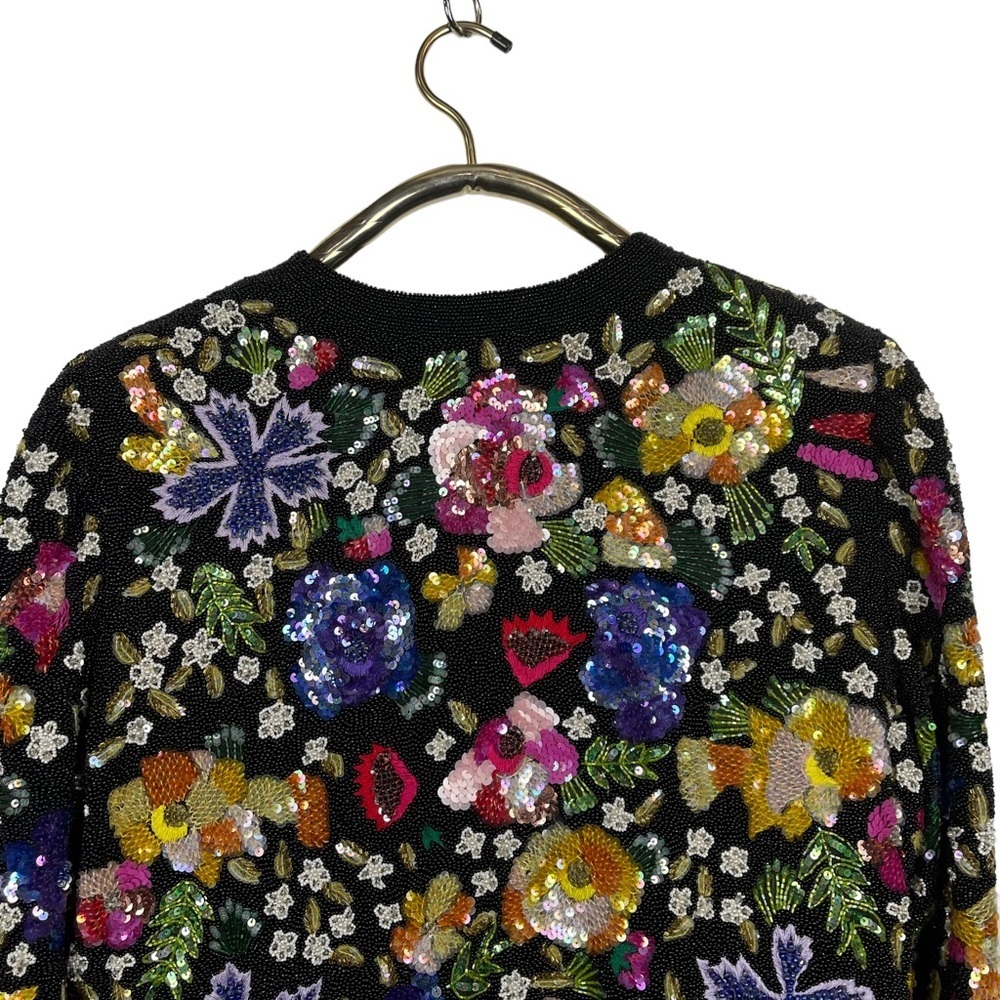 LAURENCE KAZAR VINTAGE BEAD EMBELLISHED EMBROIDERED HEAVY FLORAL EVENING JACKET - Picture 7 of 15